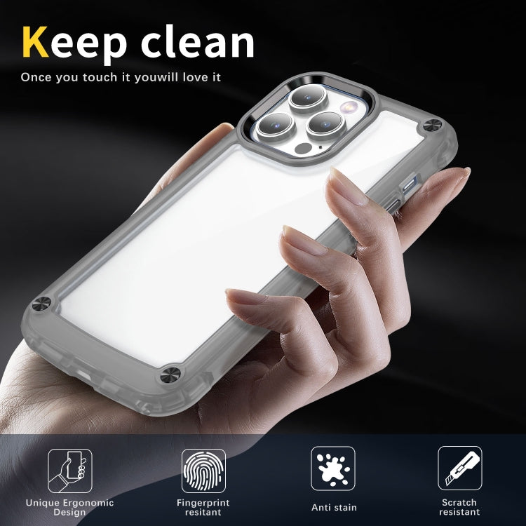 For iPhone 15 Pro Skin Feel TPU + PC Phone Case(Transparent Black) - free shipping - PMC TechLife - Order now!