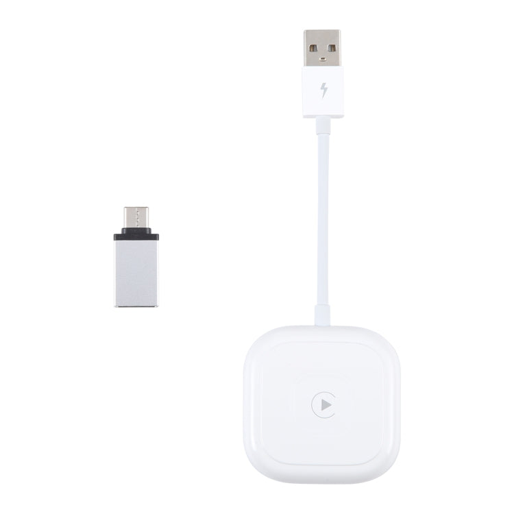 USB + USB-C / Type-C Wired to Wireless Carplay Adapter for iPhone(White) - Bluetooth Adapters by PMC Jewellery | Online Shopping South Africa | PMC Jewellery | Buy Now Pay Later Mobicred