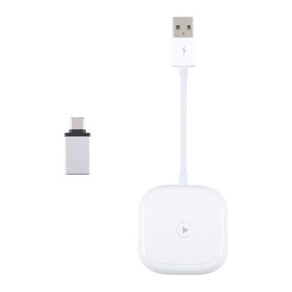 USB + USB-C / Type-C Wired to Wireless Carplay Adapter for iPhone(White) - Bluetooth Adapters by PMC Jewellery | Online Shopping South Africa | PMC Jewellery | Buy Now Pay Later Mobicred