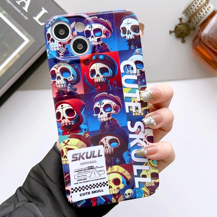 For iPhone 14 Painted Pattern Precise Hole PC Phone Case(Cute Skull) - iPhone 14 Cases by PMC TechLife | Online Shopping South Africa | PMC TechLife