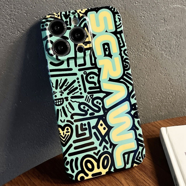 For iPhone 14 Pro Max Painted Pattern Precise Hole PC Phone Case(Green SCR) - free shipping - PMC TechLife - Order now!