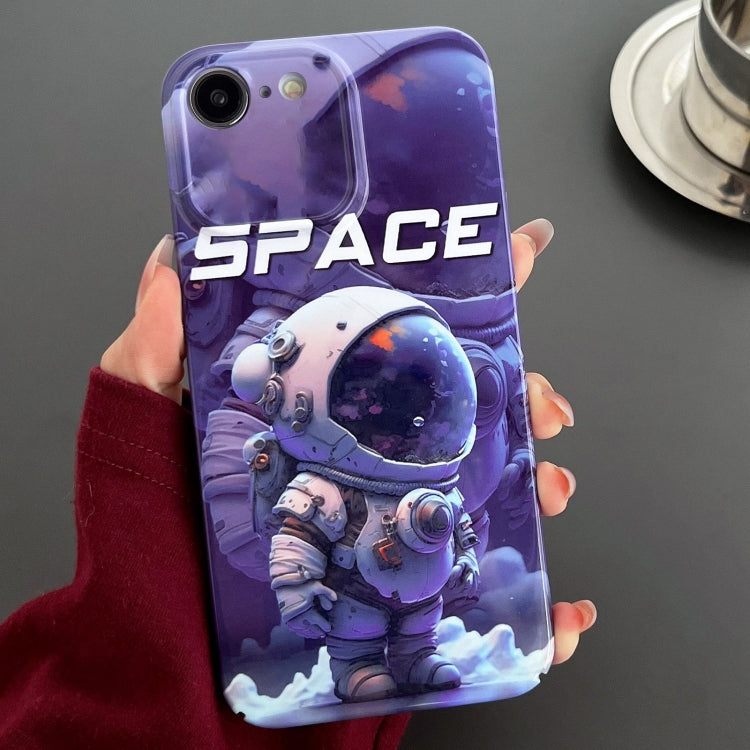 For iPhone SE 2022 / 2020 / 8 / 7 Painted Pattern Precise Hole PC Phone Case(Purple Astronaut) - iPhone SE 2022 / 2020 / 8 / 7 Cases by PMC Jewellery | Online Shopping South Africa | PMC Jewellery