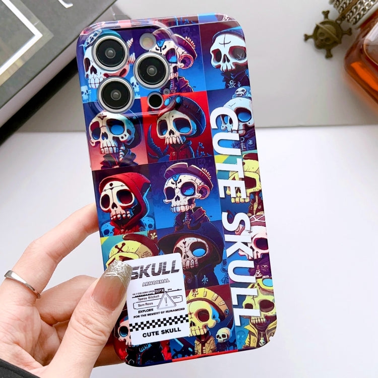 For iPhone 13 Pro Painted Pattern Precise Hole PC Phone Case(Cute Skull) - iPhone 13 Pro Cases by PMC Jewellery | Online Shopping South Africa | PMC Jewellery