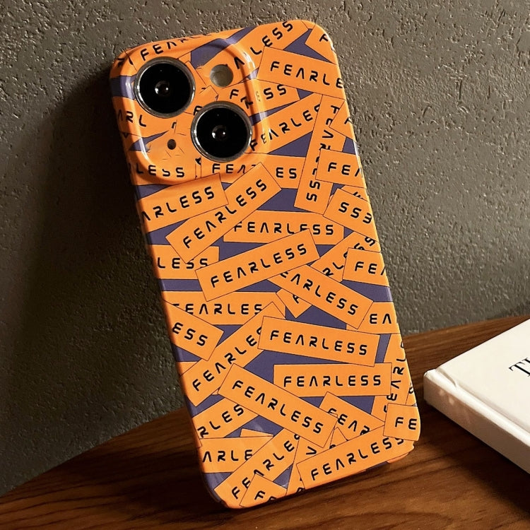 For iPhone 13 Painted Pattern Precise Hole PC Phone Case(Orange Label) - iPhone 13 Cases by PMC Jewellery | Online Shopping South Africa | PMC Jewellery