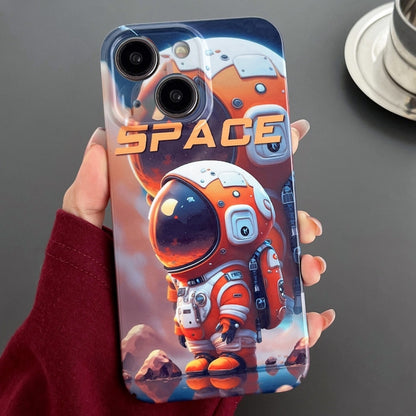 For iPhone 13 Painted Pattern Precise Hole PC Phone Case(Orange Astronaut) - iPhone 13 Cases by PMC Jewellery | Online Shopping South Africa | PMC Jewellery