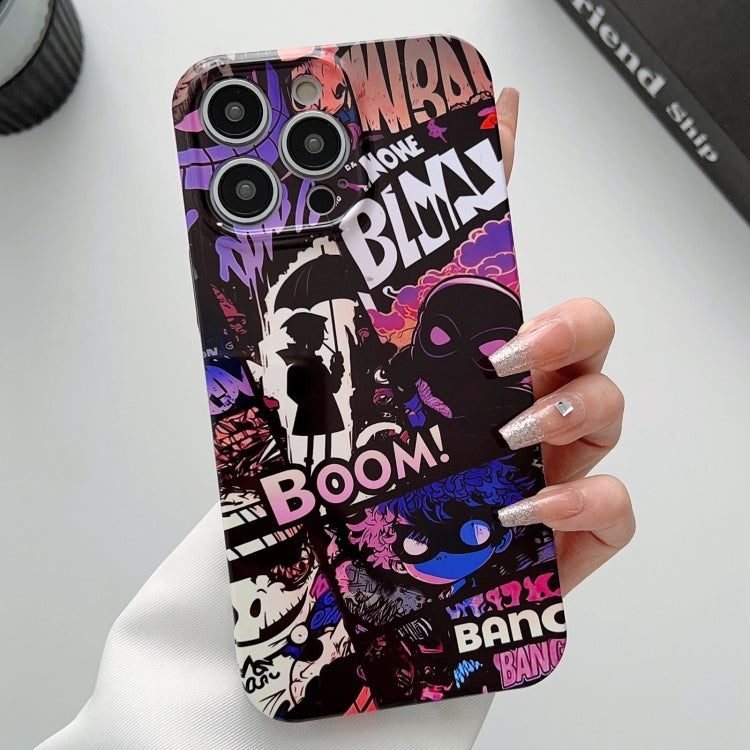 For iPhone 12 Pro Max Painted Pattern Precise Hole PC Phone Case(Comics Umbrella Boy) - iPhone 12 Pro Max Cases by PMC TechLife | Online Shopping South Africa | PMC TechLife