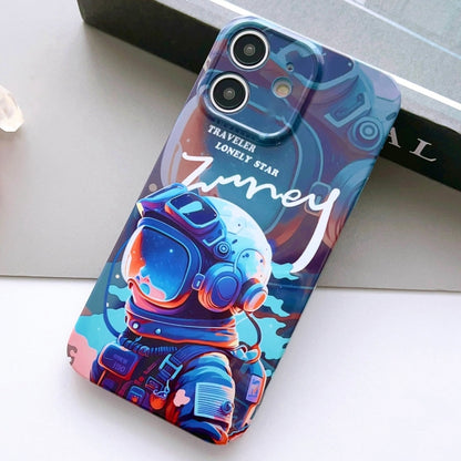 For iPhone 11 Painted Pattern Precise Hole PC Phone Case(Blue Paint Astronaut) - iPhone 11 Cases by PMC Jewellery | Online Shopping South Africa | PMC Jewellery