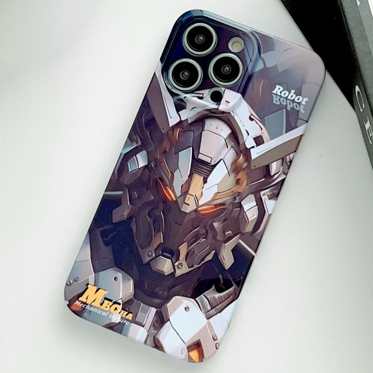 For iPhone 11 Pro Painted Pattern Precise Hole PC Phone Case(Grey Robot) - iPhone 11 Pro Cases by PMC TechLife | Online Shopping South Africa | PMC TechLife
