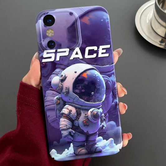 For iPhone X / XS Painted Pattern Precise Hole PC Phone Case(Purple Astronaut) - More iPhone Cases by PMC Jewellery | Online Shopping South Africa | PMC Jewellery