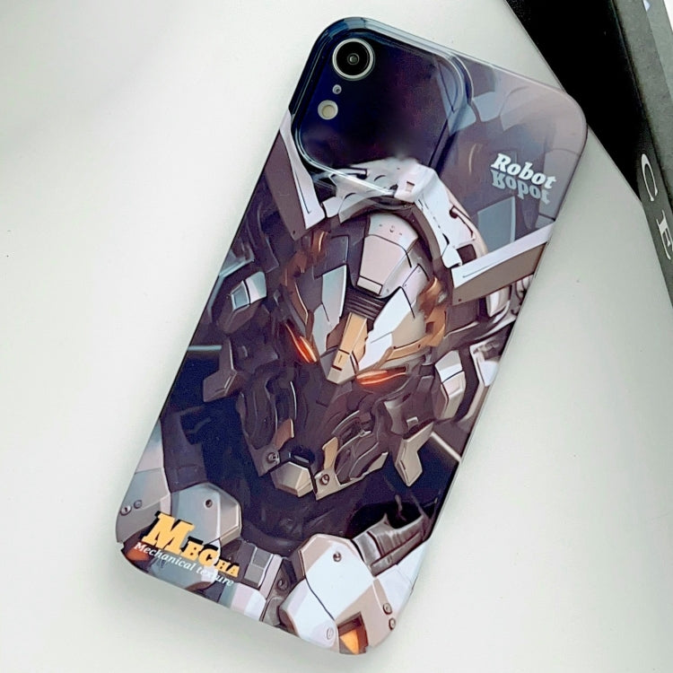 For iPhone XR Painted Pattern Precise Hole PC Phone Case(Grey Robot) - More iPhone Cases by PMC Jewellery | Online Shopping South Africa | PMC Jewellery