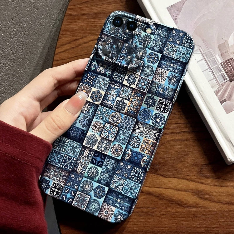 For iPhone 8 Plus / 7 Plus Painted Pattern Precise Hole PC Phone Case(Green Plaid) - More iPhone Cases by PMC TechLife | Online Shopping South Africa | PMC TechLife