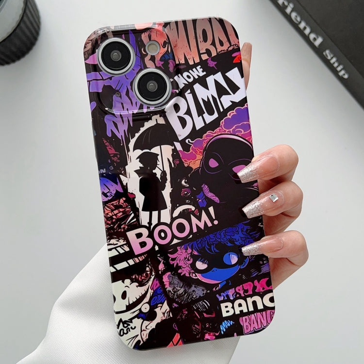 For iPhone 15 Painted Pattern Precise Hole PC Phone Case(Comics Umbrella Boy) - iPhone 15 Cases by PMC TechLife | Online Shopping South Africa | PMC TechLife