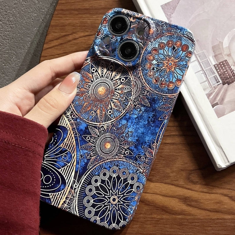For iPhone 15 Painted Pattern Precise Hole PC Phone Case(Abstract Flower) - iPhone 15 Cases by PMC TechLife | Online Shopping South Africa | PMC TechLife