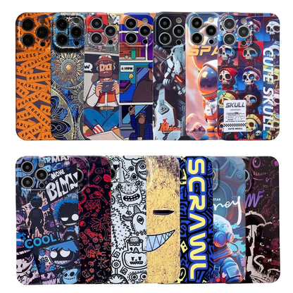 For iPhone 12 Pro Painted Pattern Precise Hole PC Phone Case(Block Monster) - iPhone 12 / 12 Pro Cases by PMC Jewellery | Online Shopping South Africa | PMC Jewellery