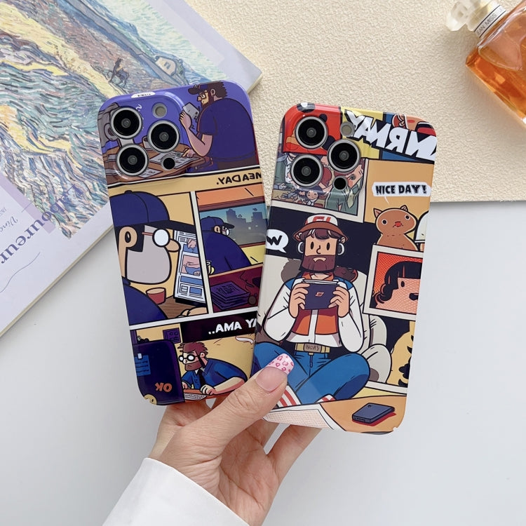 For iPhone SE 2022 / 2020 / 8 / 7 Painted Pattern Precise Hole PC Phone Case(Orange Paint Astronaut) - iPhone SE 2022 / 2020 / 8 / 7 Cases by PMC Jewellery | Online Shopping South Africa | PMC Jewellery