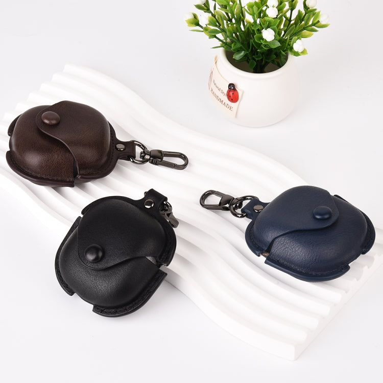 For Samsung Galaxy Buds Live / Pro Leather TWS Earphone Protective Case with Hook(Black) - Samsung Earphone Case by PMC TechLife | Online Shopping South Africa | PMC TechLife