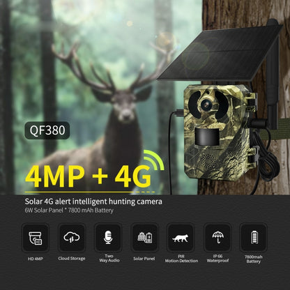 ESCAM QF380 4MP Network Solar PIR Alert Smart Wildlife Hunting Camera, 4G:AU Version(Camouflage) - Hunting Cameras by ESCAM | Online Shopping South Africa | PMC Jewellery | Buy Now Pay Later Mobicred