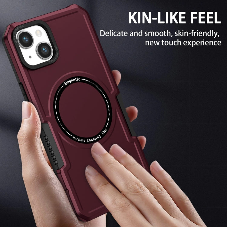 For iPhone 15 Shockproof Armor MagSafe Phone Case(Wine Red) - free shipping - PMC TechLife - Order now!