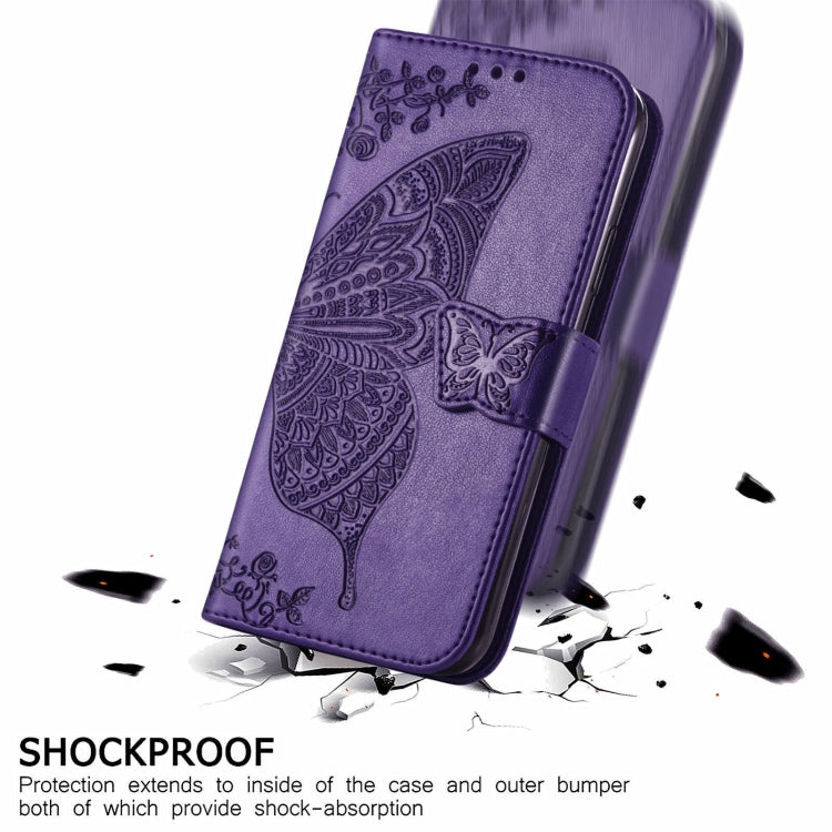 For Ulefone Note 16 Pro Butterfly Love Flower Embossed Leather Phone Case(Dark Purple) - Ulefone Cases by PMC Jewellery | Online Shopping South Africa | PMC Jewellery