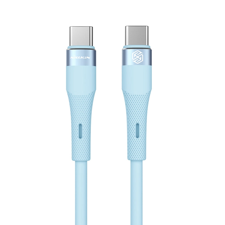 Nillkin 2.4A USB-C/Type-C to USB-C/Type-C Silicone Data Cable, Length: 1.2m(Blue) - USB-C & Type-C Cable by NILLKIN | Online Shopping South Africa | PMC Jewellery