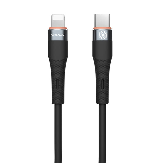 Nillkin 2.4A USB-C/Type-C to 8 Pin Silicone Data Cable, Length: 1.2m(Black) - 2 in 1 Cable by NILLKIN | Online Shopping South Africa | PMC Jewellery