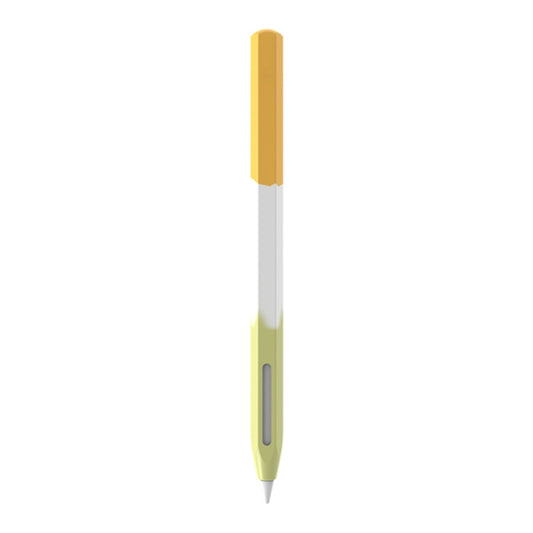 For Apple Pencil 2 LOVE MEI Rainbow Liquid Silicone Protective Pen Case(Yellow) - Pencil Accessories by LOVE MEI | Online Shopping South Africa | PMC Jewellery