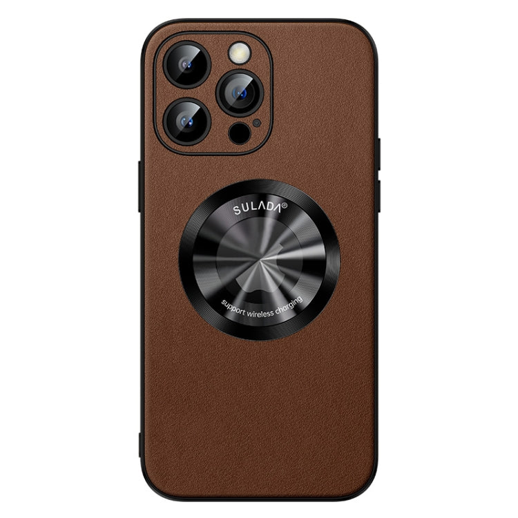 For iPhone 15 Pro Max SULADA Microfiber Leather MagSafe Magnetic Phone Case(Brown) - iPhone 15 Pro Max Cases by SULADA | Online Shopping South Africa | PMC TechLife | Buy Now Pay Later Mobicred