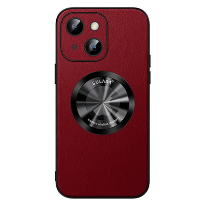 For iPhone 14 SULADA Microfiber Leather MagSafe Magnetic Phone Case(Red) - iPhone 14 Cases by SULADA | Online Shopping South Africa | PMC Jewellery