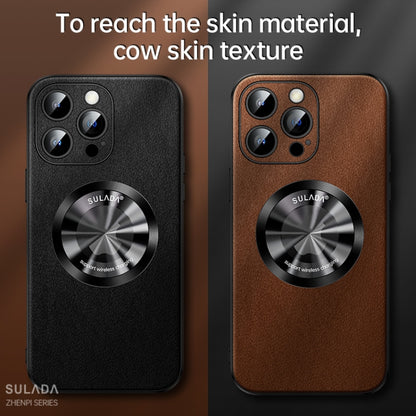 For iPhone 12 SULADA Microfiber Leather MagSafe Magnetic Phone Case(Brown) - iPhone 12 / 12 Pro Cases by SULADA | Online Shopping South Africa | PMC Jewellery