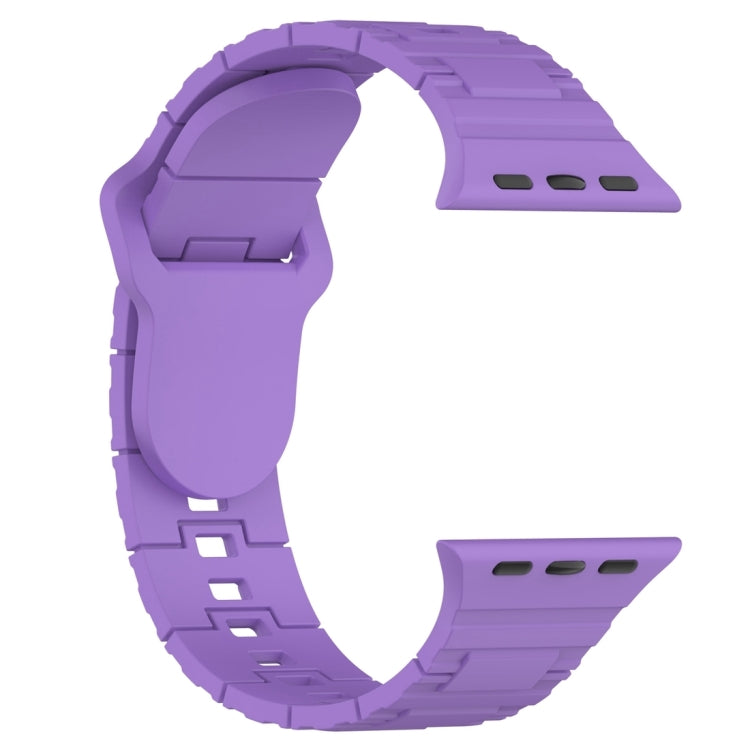 For Apple Watch 9 41mm Square Buckle Armor Style Silicone Watch Band(Purple) - free shipping - PMC TechLife - Order now!