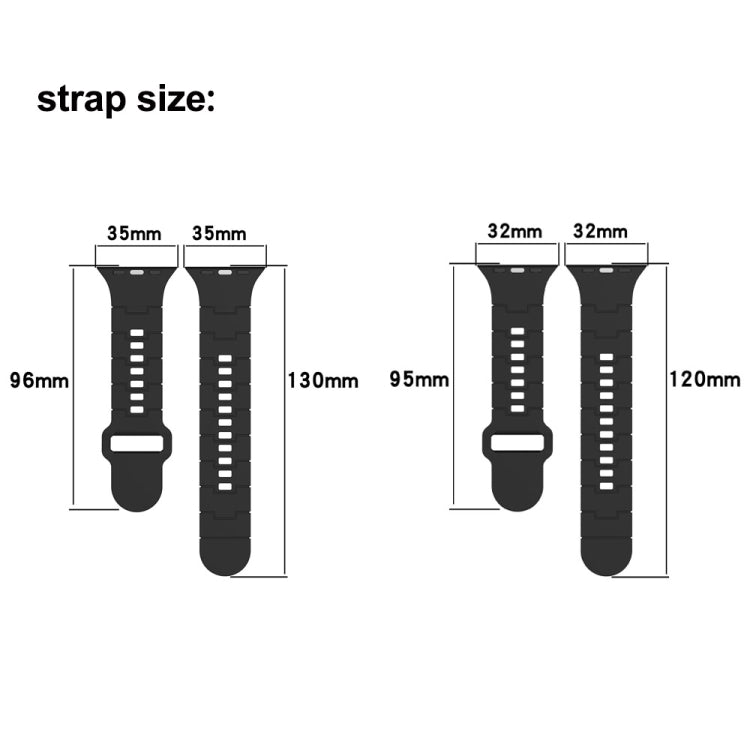 For Apple Watch 9 41mm Square Buckle Armor Style Silicone Watch Band(Ivory White) - Watch Bands by PMC TechLife | Online Shopping South Africa | PMC TechLife