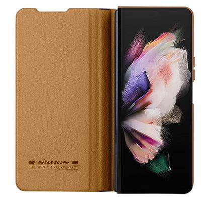 For Samsung Galaxy Z Fold5 NILLKIN QIN Series Pro Sliding Camera Cover Design Leather Phone Case(Brown) - Galaxy Z Fold5 Cases by NILLKIN | Online Shopping South Africa | PMC Jewellery | Buy Now Pay Later Mobicred