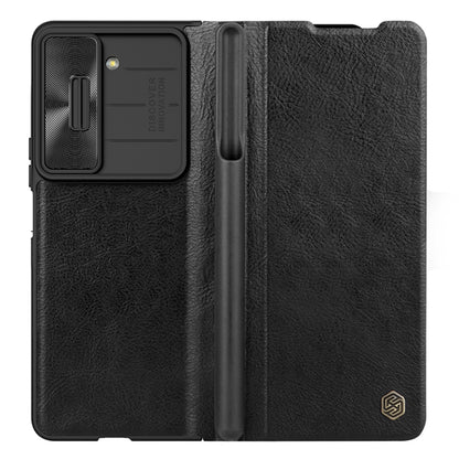 For Samsung Galaxy Z Fold5 NILLKIN QIN Series Pro Sliding Camera Cover Design Leather Phone Case(Black) - Galaxy Z Fold5 Cases by NILLKIN | Online Shopping South Africa | PMC Jewellery | Buy Now Pay Later Mobicred