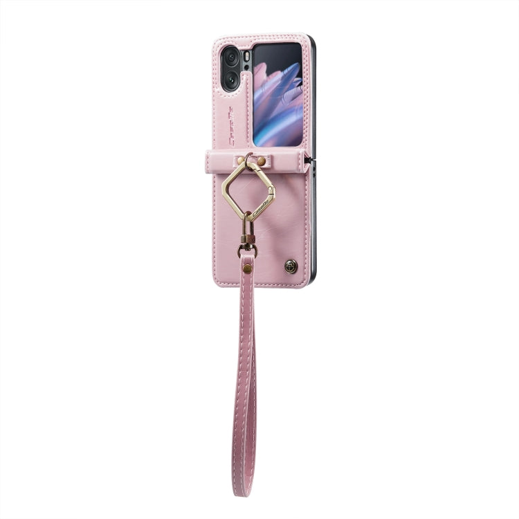 For OPPO Find N2 Flip CaseMe 003 Crazy Horse Texture Leather Phone Case with Ring Holder(Rose Gold) - OPPO Cases by CaseMe | Online Shopping South Africa | PMC Jewellery | Buy Now Pay Later Mobicred