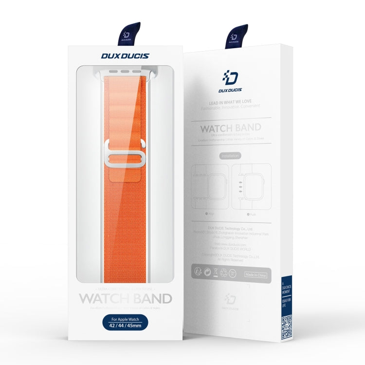 For Apple Watch Ultra 2 49mm DUX DUCIS GS Series Nylon Loop Watch Band(Orange) - Watch Bands by DUX DUCIS | Online Shopping South Africa | PMC TechLife | Buy Now Pay Later Mobicred