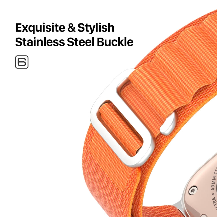 For Apple Watch SE 2023 44mm DUX DUCIS GS Series Nylon Loop Watch Band(Orange) - Watch Bands by DUX DUCIS | Online Shopping South Africa | PMC TechLife | Buy Now Pay Later Mobicred