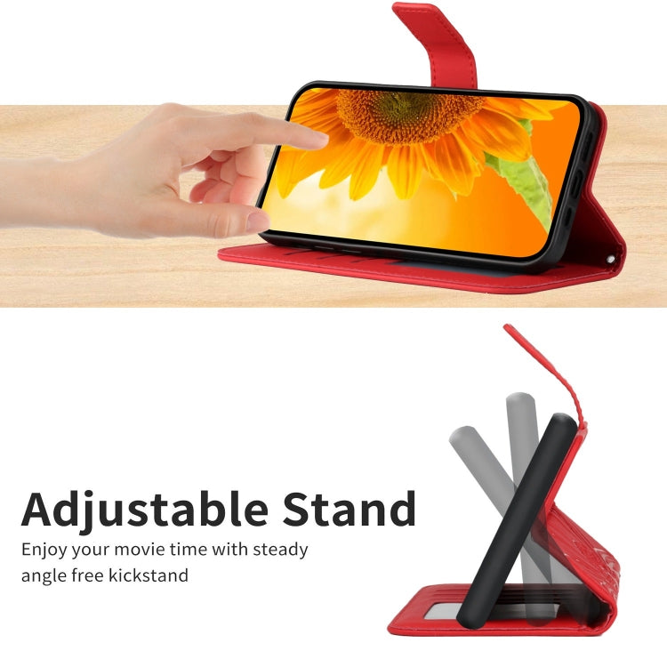 For Honor 90 Lite Skin Feel Sun Flower Pattern Leather Phone Case with Lanyard(Red) - free shipping - PMC TechLife - Order now!