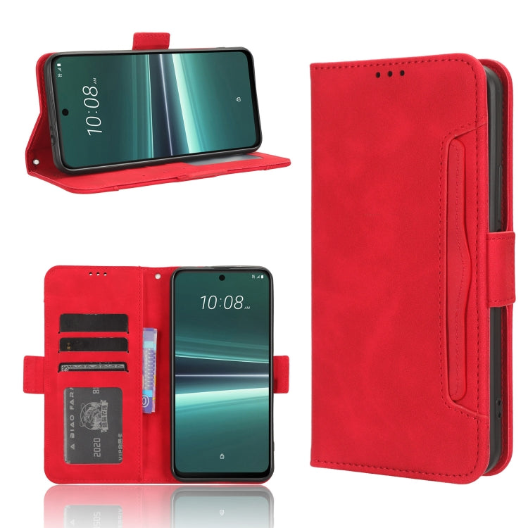 For HTC U23 / U23 Pro Skin Feel Calf Texture Card Slots Leather Phone Case(Red) - HTC by PMC Jewellery | Online Shopping South Africa | PMC Jewellery