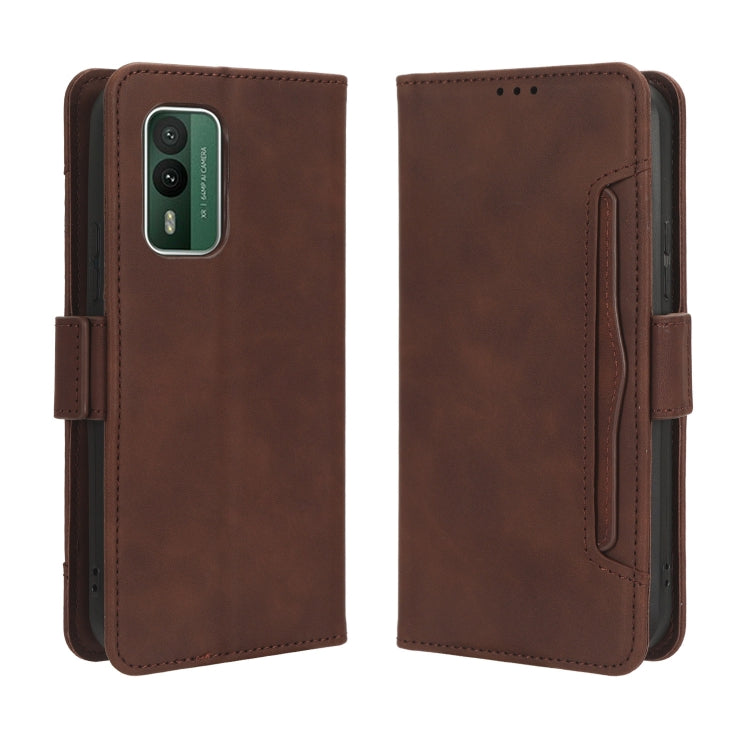 For Nokia XR21 Skin Feel Calf Texture Card Slots Leather Phone Case(Brown) - Nokia Cases by PMC Jewellery | Online Shopping South Africa | PMC Jewellery