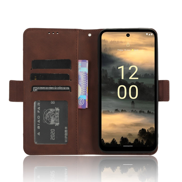 For Nokia XR21 Skin Feel Calf Texture Card Slots Leather Phone Case(Brown) - Nokia Cases by PMC Jewellery | Online Shopping South Africa | PMC Jewellery