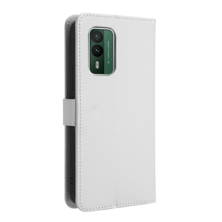 For Nokia XR21 Diamond Texture Leather Phone Case(White) - Nokia Cases by PMC Jewellery | Online Shopping South Africa | PMC Jewellery