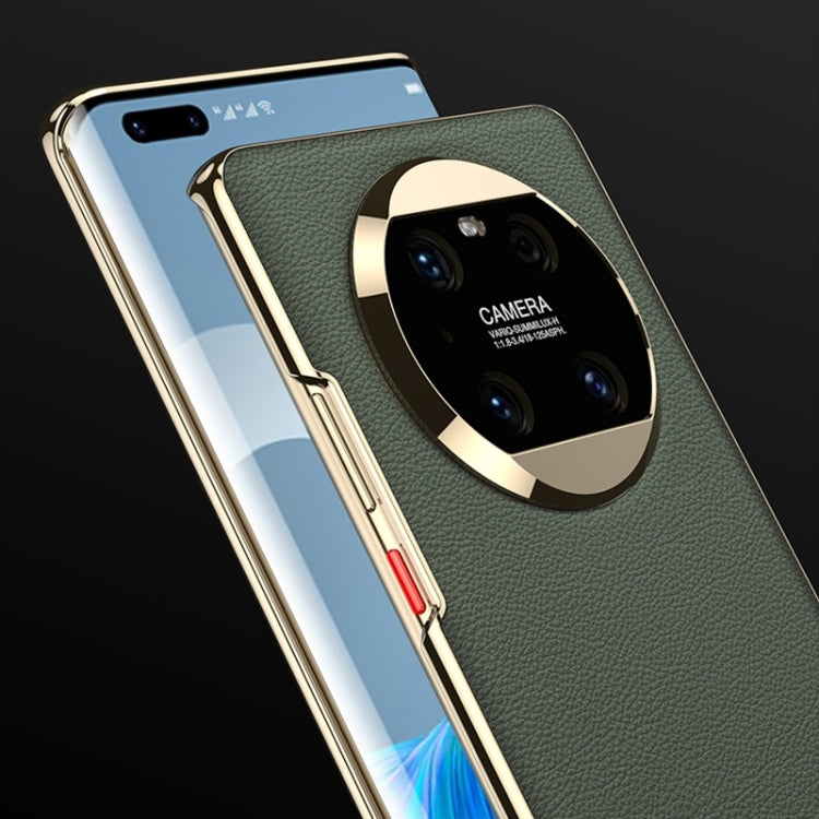 For Huawei Mate 40 GKK Electroplating Leather Surface Phone Case(Black) - Huawei Cases by GKK | Online Shopping South Africa | PMC TechLife
