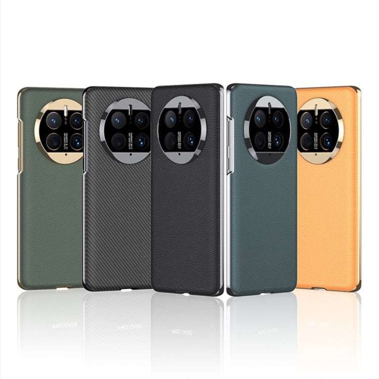 For Huawei Mate 40 GKK Electroplating Leather Surface Phone Case(Carbon Fiber) - Huawei Cases by GKK | Online Shopping South Africa | PMC TechLife