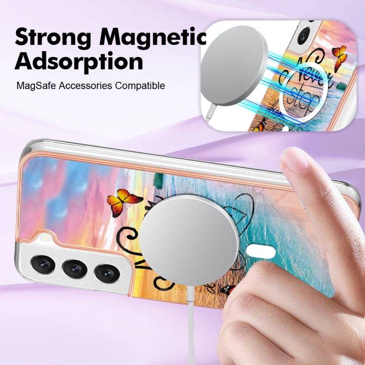 For Samsung Galaxy S22+ 5G Marble Pattern Dual-side IMD Magsafe TPU Phone Case(Dream Butterfly) - Galaxy S22+ 5G Cases by PMC TechLife | Online Shopping South Africa | PMC TechLife | Buy Now Pay Later Mobicred