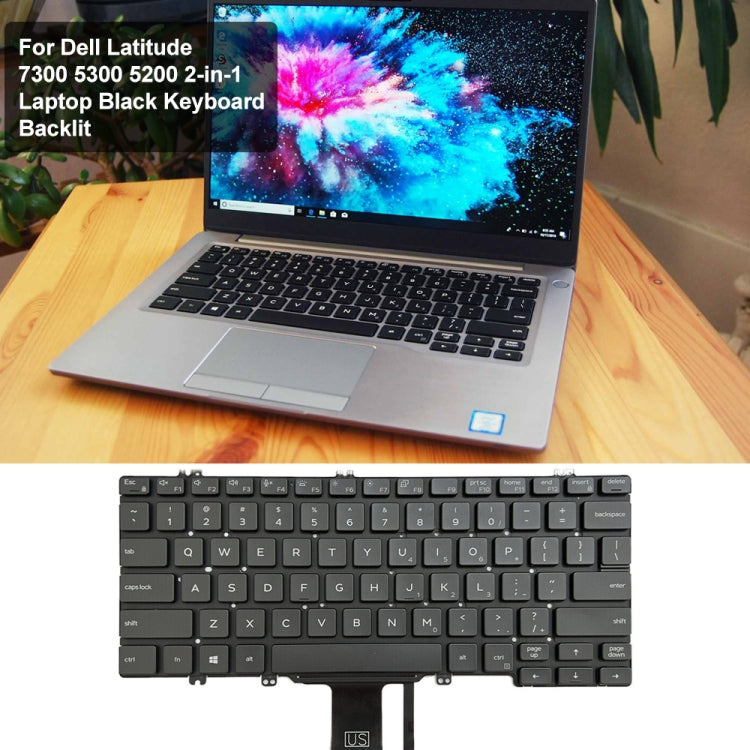 For Dell Latitude 7300 5300 5200 US Version Backlight Laptop Keyboard(Black) - Dell Spare Parts by PMC TechLife | Online Shopping South Africa | PMC TechLife | Buy Now Pay Later Mobicred