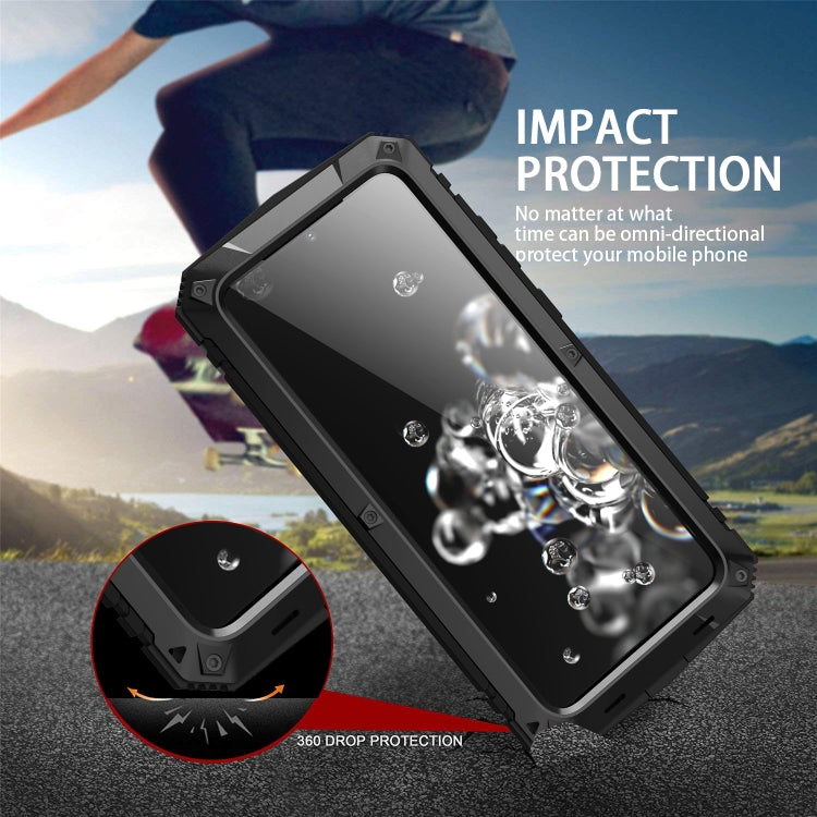 For Samsung Galaxy S20 Plus R-JUST Waterproof Shockproof Dustproof Metal + Silicone Protective Case(Black) - Galaxy Phone Cases by R-JUST | Online Shopping South Africa | PMC Jewellery | Buy Now Pay Later Mobicred