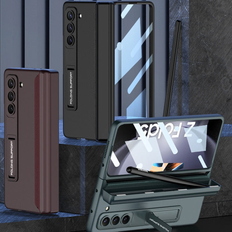 For Samsung Galaxy Z Fold5 GKK Integrated Magnetic Full Coverage Phone Flip Case with Pen Box(Gold) - free shipping - PMC TechLife - Order now!