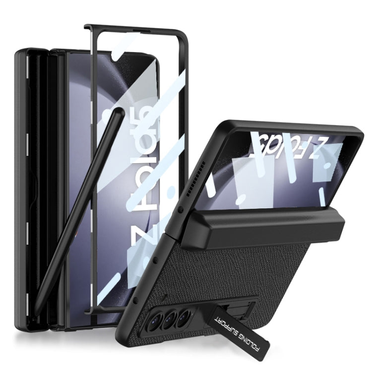 For Samsung Galaxy Z Fold5 GKK Magnetic Flip Plain Leather Phone Case with Pen Box(Cross Texture) - free shipping - PMC TechLife - Order now!