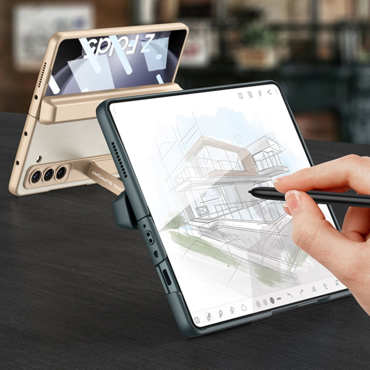 For Samsung Galaxy Z Fold5 GKK Magnetic Flip Plain Leather Phone Case with Pen Box(Cross Texture) - free shipping - PMC TechLife - Order now!