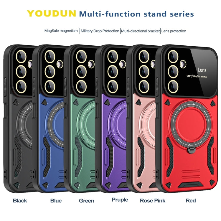 For Samsung Galaxy A14 5G Large Window MagSafe Holder Phone Case(Rose Gold) - Galaxy Phone Cases by PMC TechLife | Online Shopping South Africa | PMC TechLife